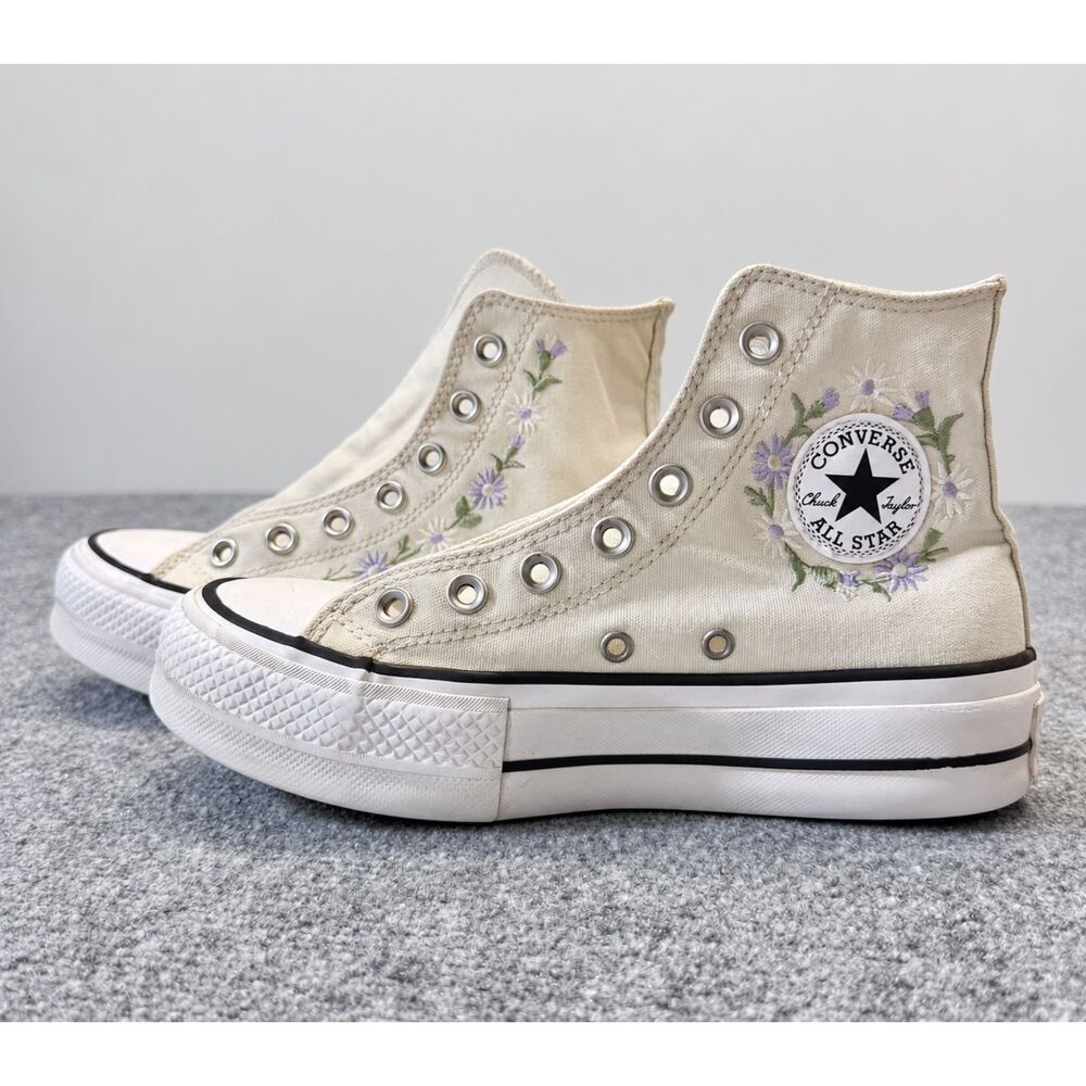 Converse Chuck Taylor All Star Lift Platform Floral High Top Shoes Womens 6